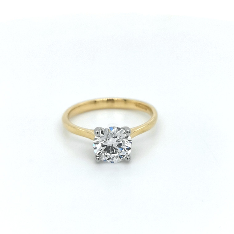 18ct Yellow Gold 1.50ct Lab Grown Round Brilliant Diamond Ring murray co jewellers belfast
