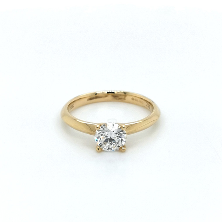 18ct Yellow Gold 0.82ct Lab Grown Round Brilliant Diamond Ring murray co jewellers belfast