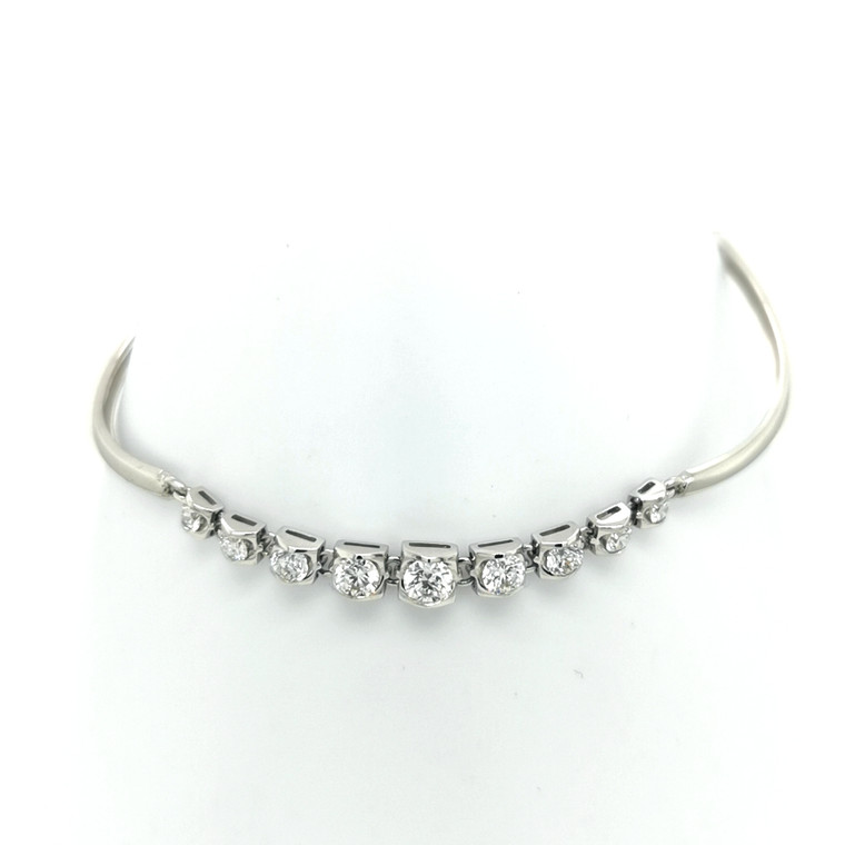 18ct White Gold 0.86ct 9 Diamond Rub Over Set Bracelet murray co jewellers belfast