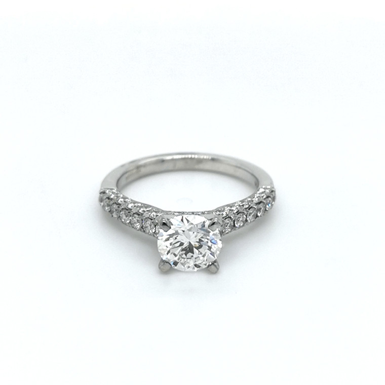 18ct White Gold 2.21ct Diamond Shouldered Solitaire Ring murray co jewellers belfast