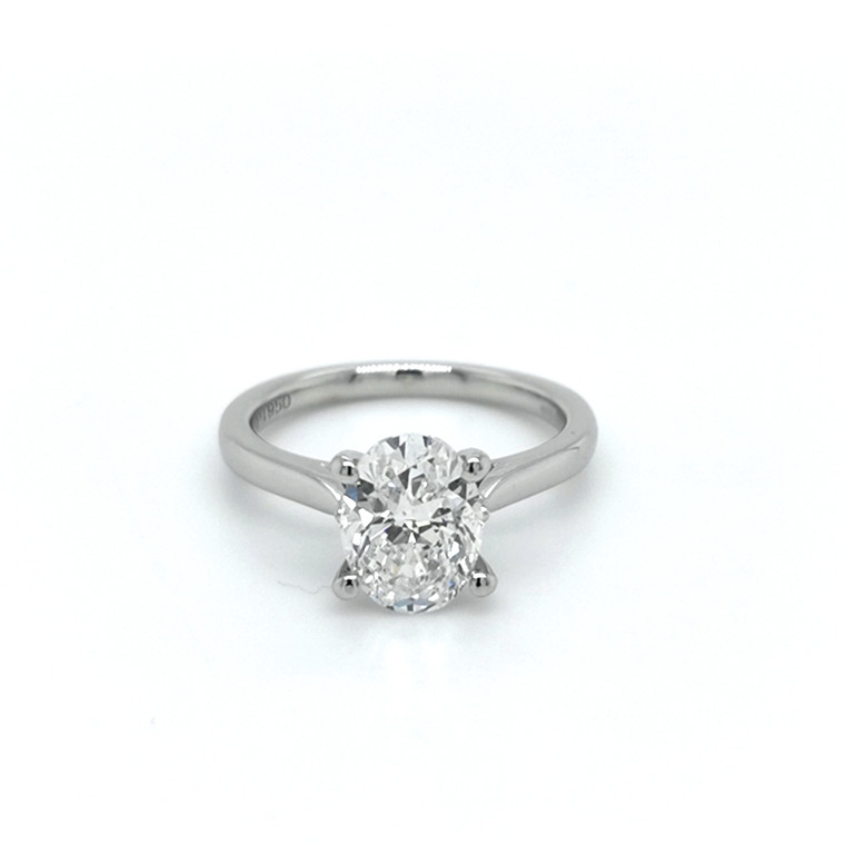 Platinum 2.08ct Oval Diamond Solitaire Engagement Ring murray co jewellers belfast