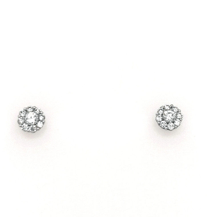 18ct White Gold 0.30ct Diamond Round Cluster Stud Earrings murray co jewellery belfast