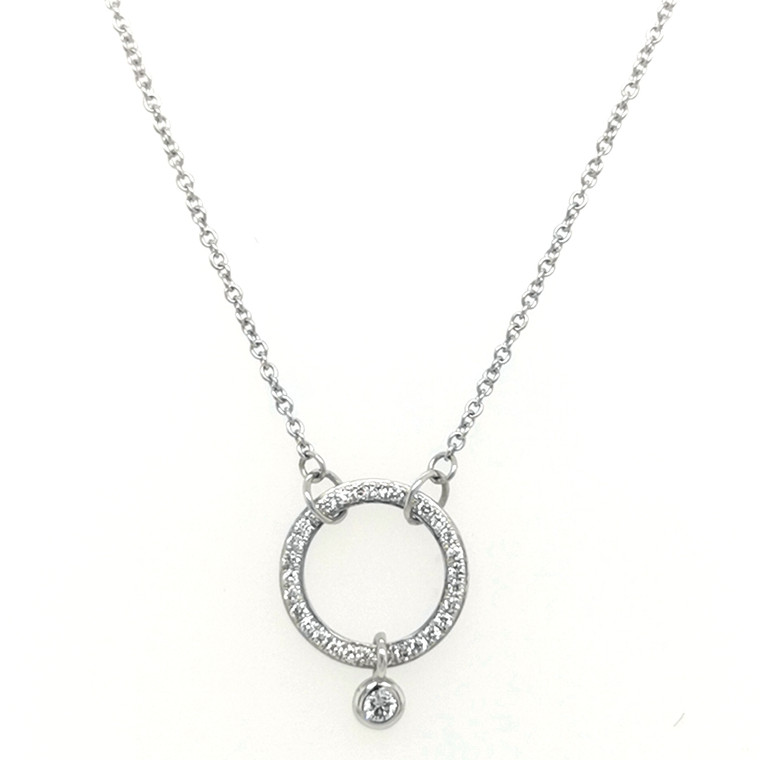 18ct White Gold 0.12ct Diamond Circle Pendant murray co jewellers belfast