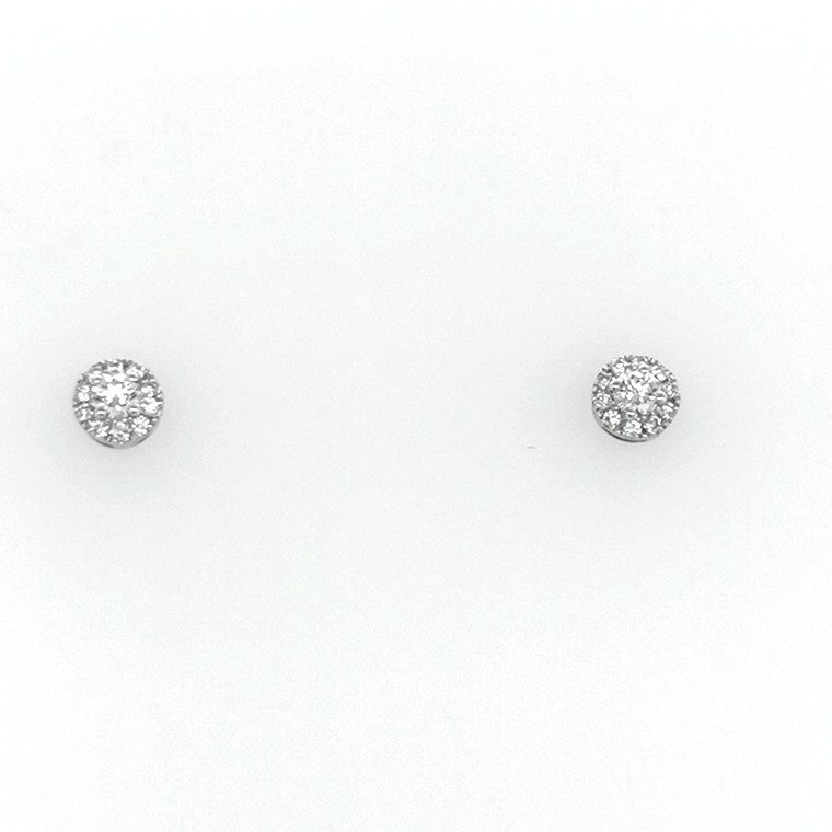 18ct White Gold 0.20ct Diamond Cluster Stud Round Earrings murray co jewellers belfast