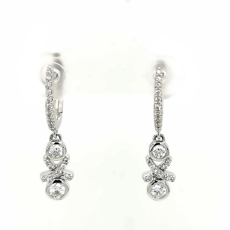 18ct White Gold 0.50ct Diamond Kiss Earrings murray co jewellers belfast