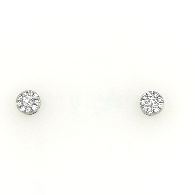 18ct White Gold 0.25ct Diamond Cluster Earrings murray co jewellers belfast