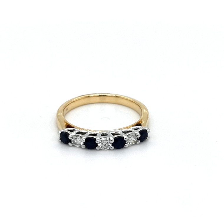 18ct Yellow Gold 0.50ct Sapphire & 0.24ct Diamond Eternity Ring murray co jewellers belfast