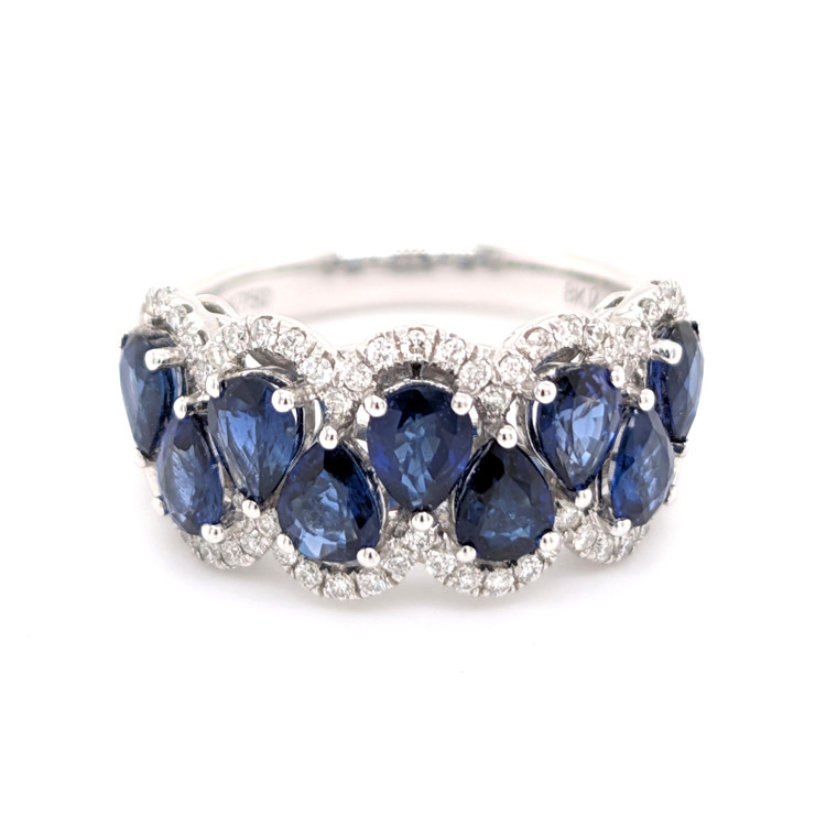 18ct White Gold 2.40ct Sapphire & 0.32ct Diamond Ring murray co jewellers belfast