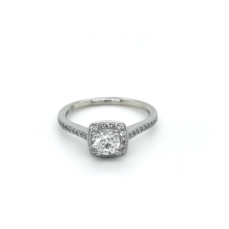 Platinum 0.73ct Diamond Cushion Shaped Cluster Ring murray co jewellers belfast