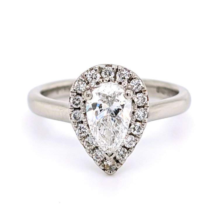 Platinum 0.86ct Pear Diamond Cluster Engagement Ring murray co jewellers belfast