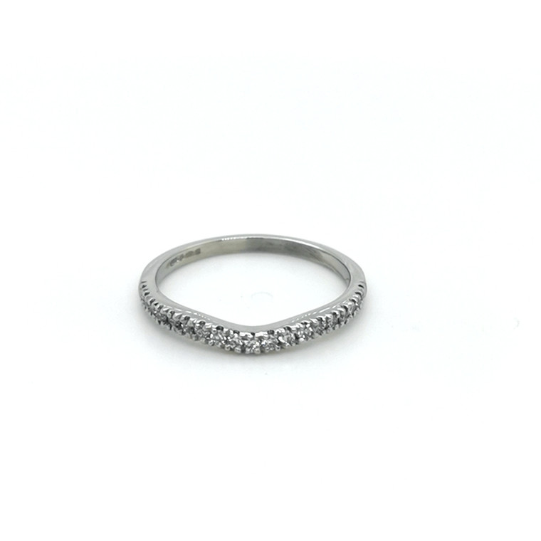 Platinum 0.24ct Diamond Curved Claw Set Wedding Ring murray co jewellers belfast
