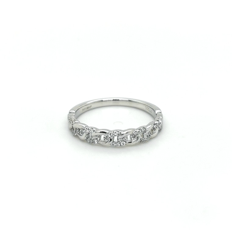 Platinum 0.12ct Diamond Chain Link Style Eternity Ring murray co jewellers belfast