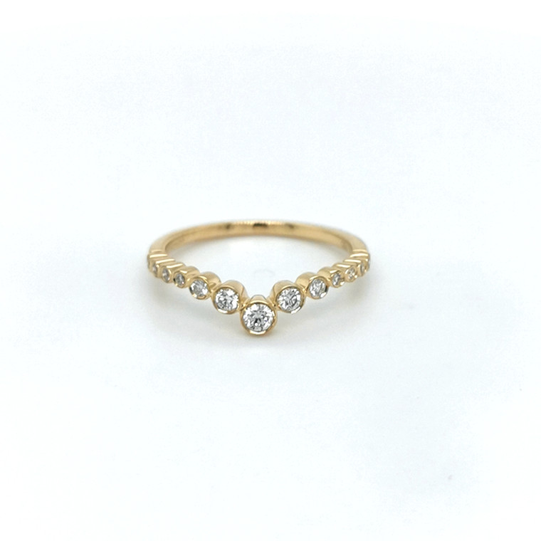 18ct Yellow Gold 0.23ct Rub Over Set Diamond Fancy Shaped Ring murray co jewellers belfast