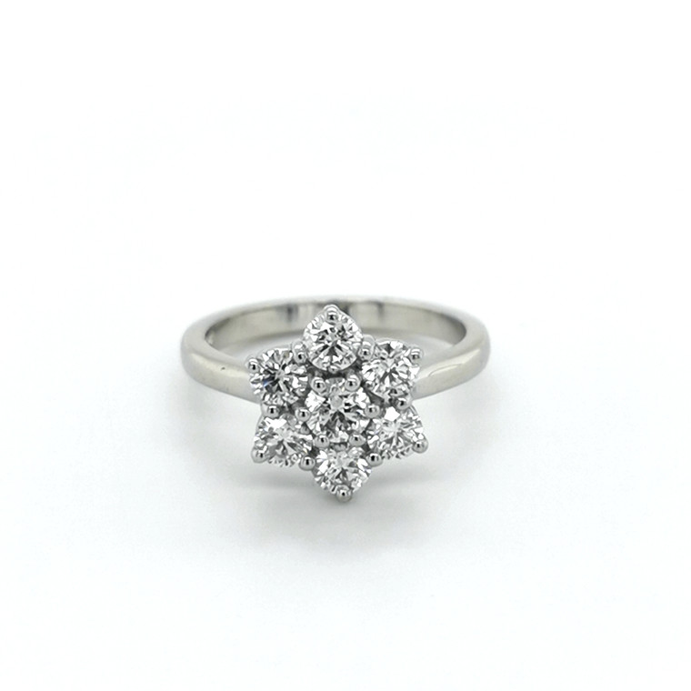Platinum 1.26ct Diamond Daisy Style Cluster Engagement Ring murray co jewellers belfast