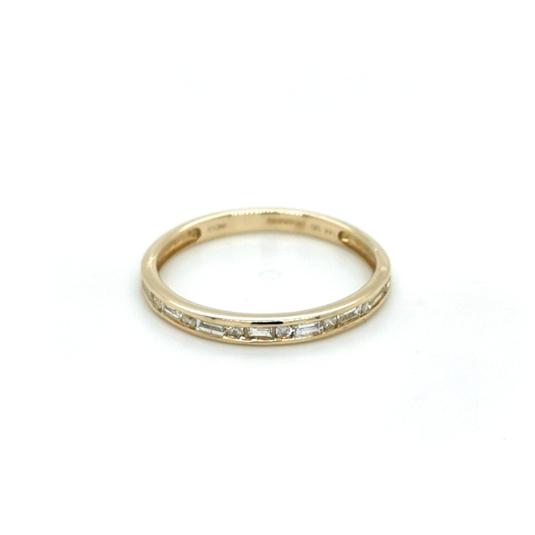 14ct Yellow Gold 0.33ct Baguette & Round Diamond Eternity Ring murray co jewellers belfast