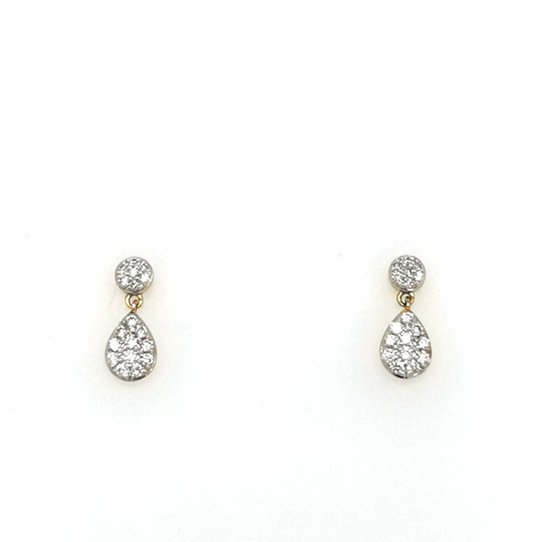 9ct Yellow Gold 0.22ct Diamond Pear Drop Cluster Earrings murray co jewellers belfast