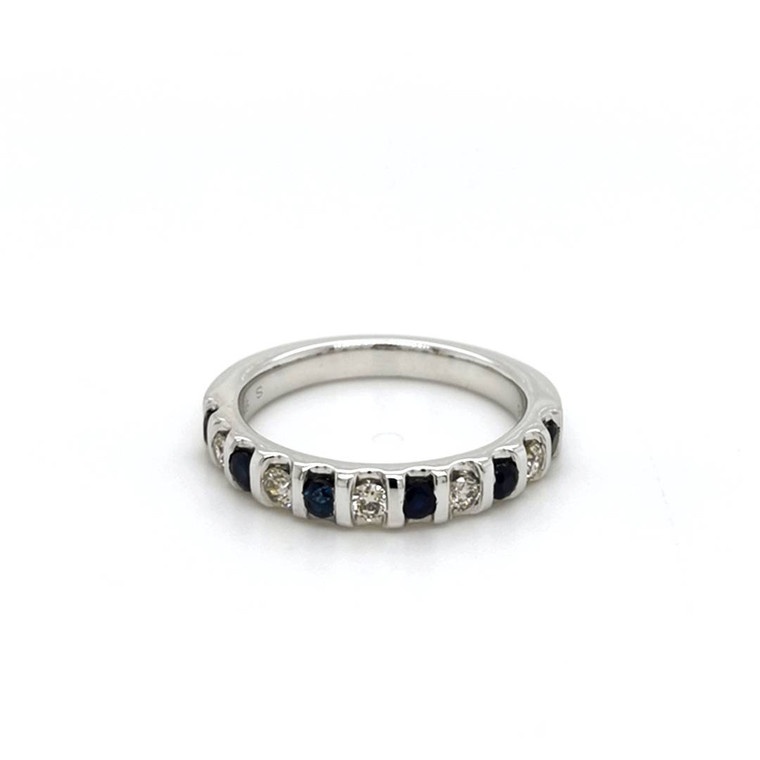 9ct White Gold 0.40ct Sapphire & 0.33ct Diamond Eternity Ring murray co jewellers belfast