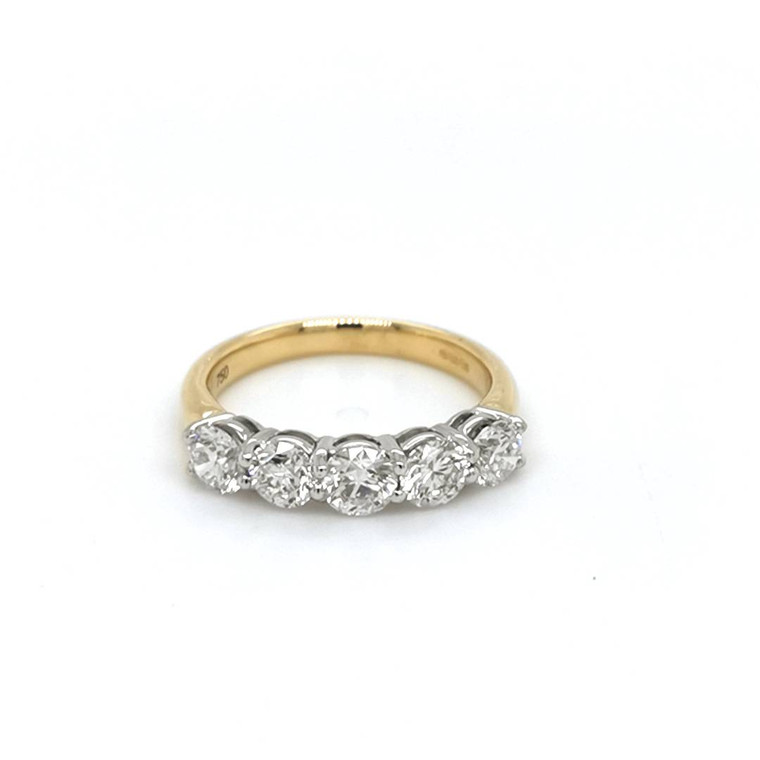 18ct Yellow Gold 1.52ct Diamond 5 Stone Eternity Ring murray co jewellers belfast