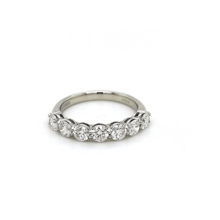 Platinum 1.30ct Round Brilliant Diamond 7 Stone Eternity Ring murray co jewellers belfast