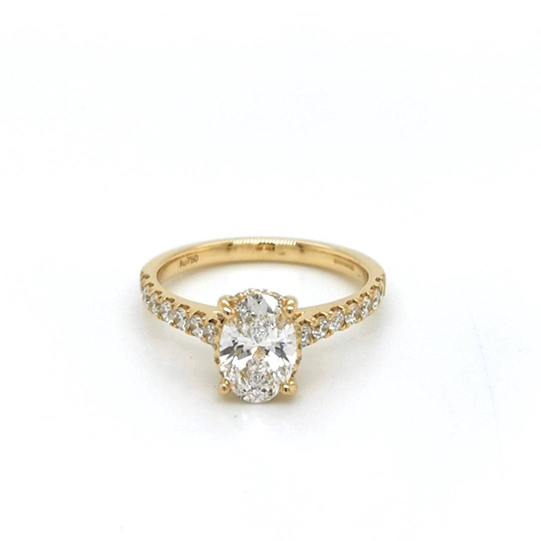 18ct Yellow Gold 1.55ct Diamond Hidden Halo Solitaire Ring murray co jewellers belfast
