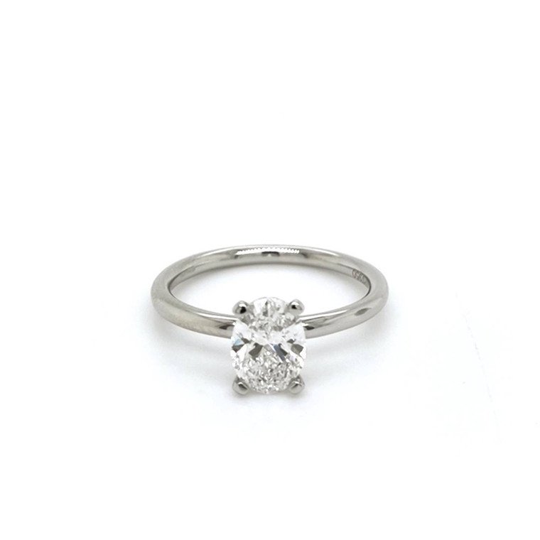 Platinum 1.14ct Lab Grown Oval Diamond Solitaire Ring murray co jewellers belfast