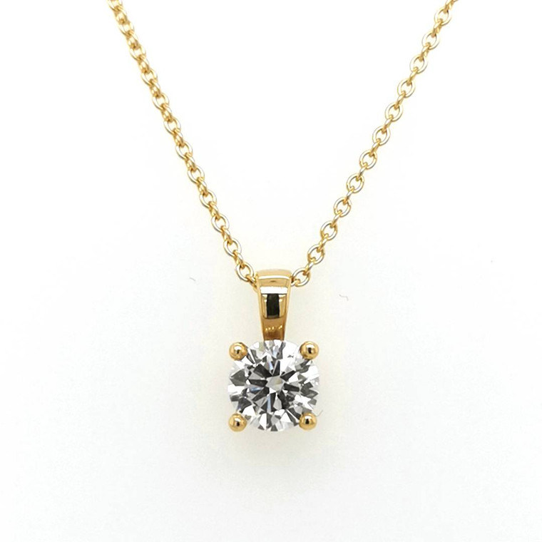 18ct Yellow Gold 0.90ct Lab Grown Diamond Solitaire Pendant murray co jewellers belfast