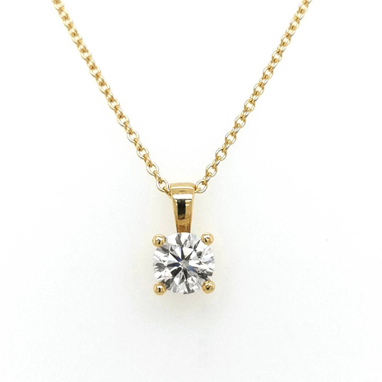 18ct Yellow Gold 0.86ct Lab Grown Diamond Solitaire Pendant murray co jewellers belfast