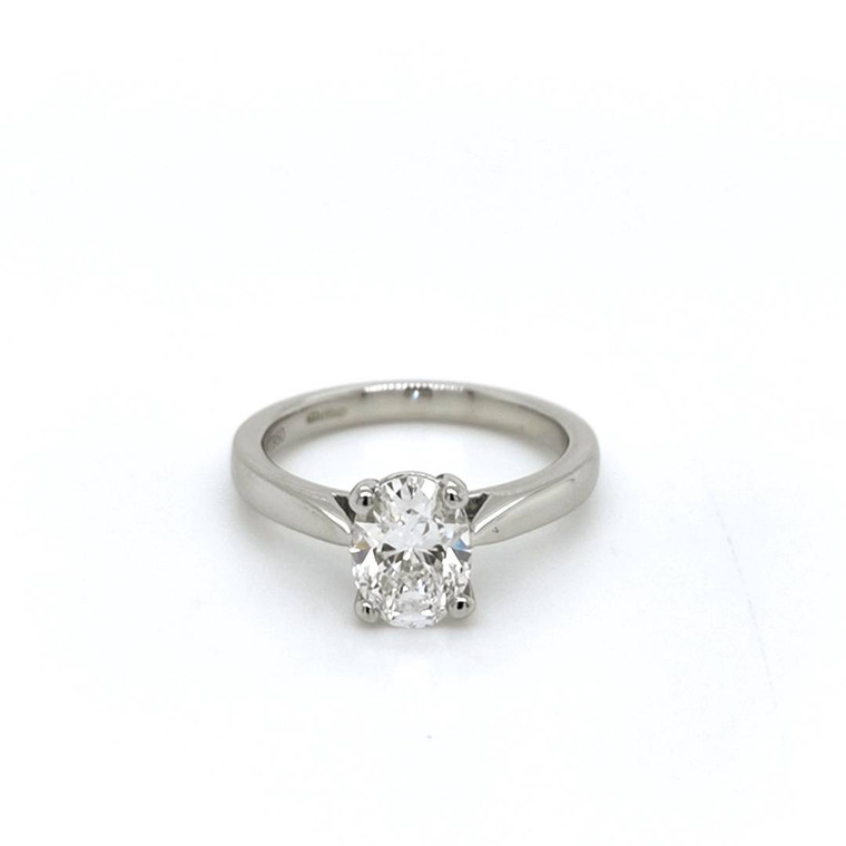 Platinum 1.29ct Lab Grown Oval Diamond Solitaire Ring murray co jewellers belfast