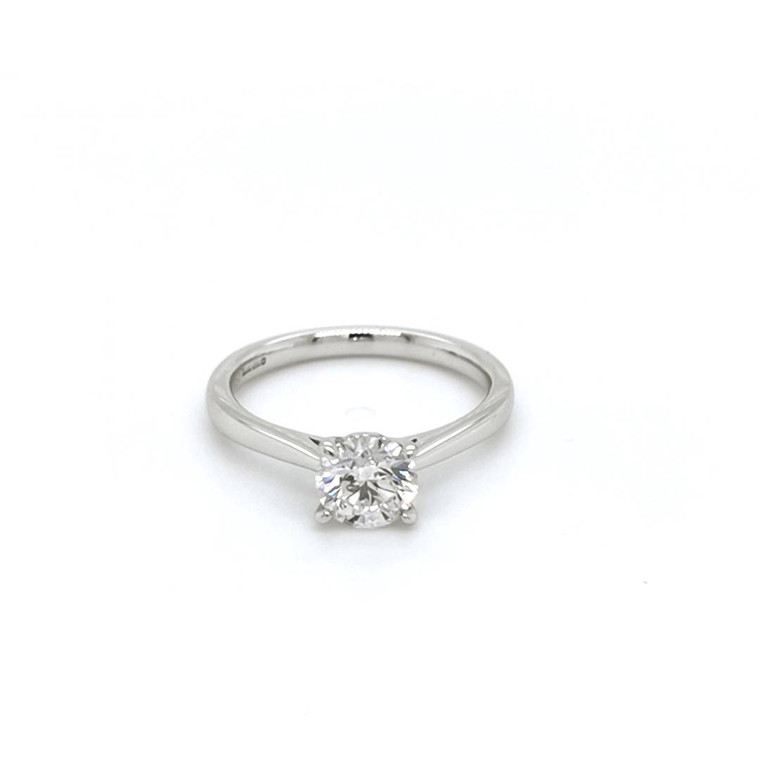 Platinum 0.86ct Lab Grown Round Brilliant Diamond Solitaire Ring murray co jewellers belfast