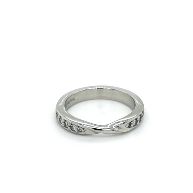 Platinum 0.20ct Diamond Twist Shaped Wedding Ring murray co jewellers belfast
