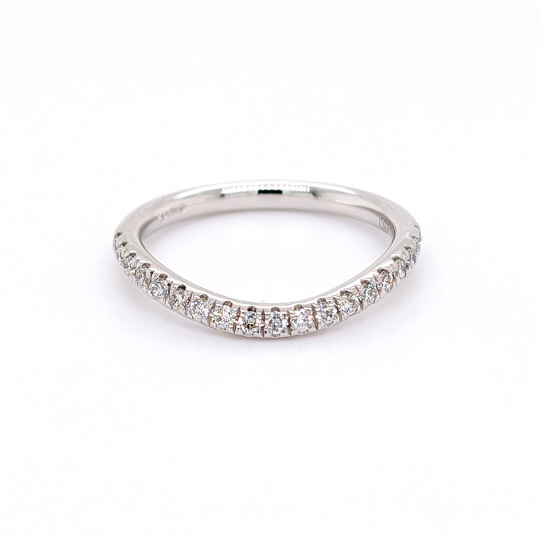 Platinum 0.23ct Diamond Claw Set Shaped Wedding Ring murray co jewellers belfast