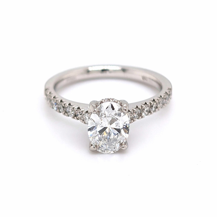 Platinum 1.57ct Lab Grown Oval Diamond Solitaire Ring murray co jewellers belfast