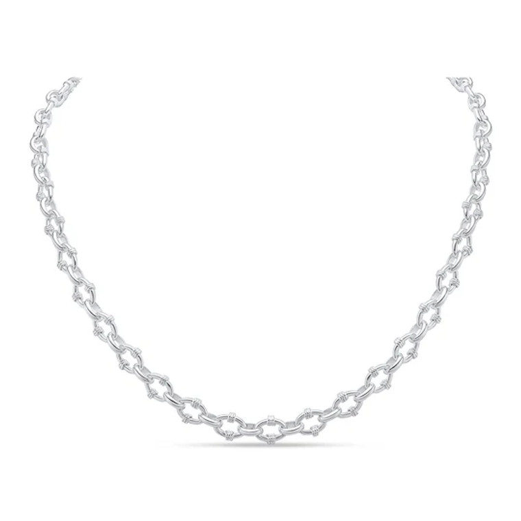 Silver 18" Handmade 8.5mm Notched Belcher Chain Necklace murray co jewellers belfast