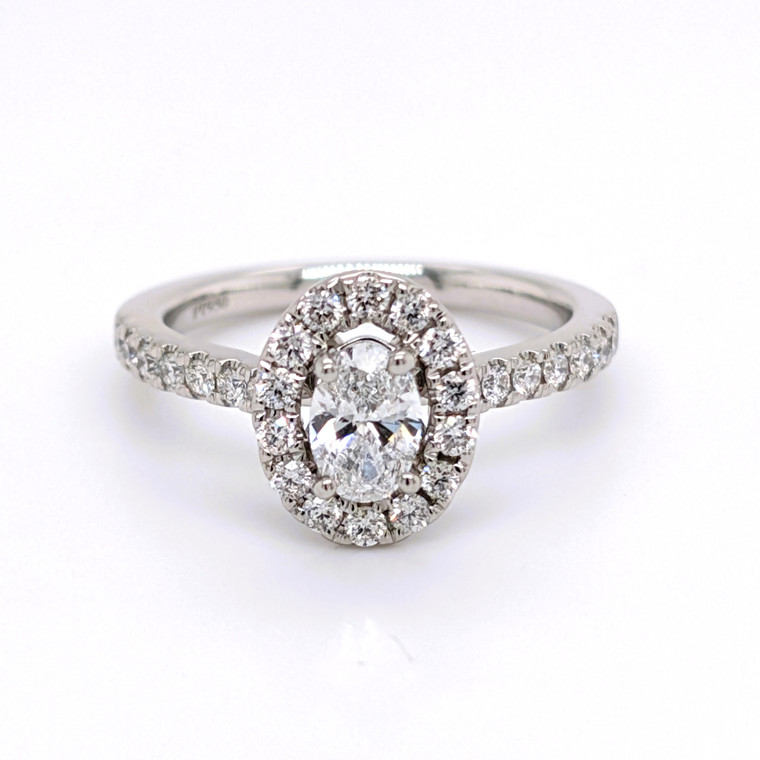 Platinum 0.74ct Oval Diamond Cluster Ring murray co jewellers belfast gia certified