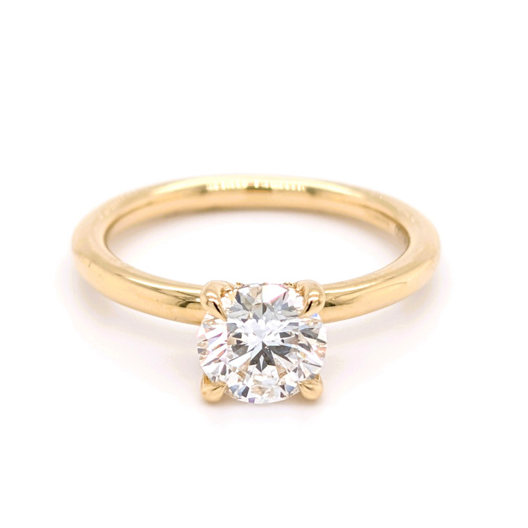 18ct Yellow Gold 1.05ct Lab Grown Diamond Hidden Halo Ring murray co jewellers belfast engagement rings wedding rings gemstone rings jewellery