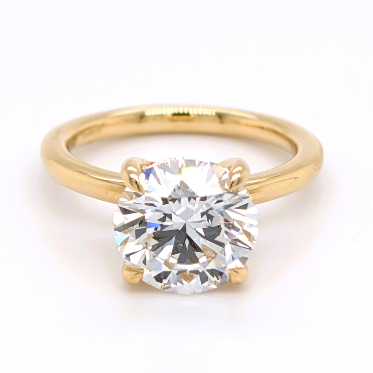 18ct Yellow Gold 3.08ct Lab Grown Round Brilliant Diamond Hidden Halo Ring murray co jewellers belfast engagement rings wedding rings gemstone rings jewellery