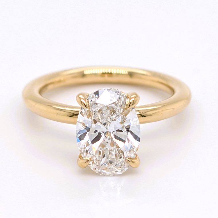 18ct Yellow Gold 2.09ct Lab Grown Oval Diamond Hidden Halo Solitaire Ring murray co jewellers belfast engagement rings wedding rings gemstone rings jewellery