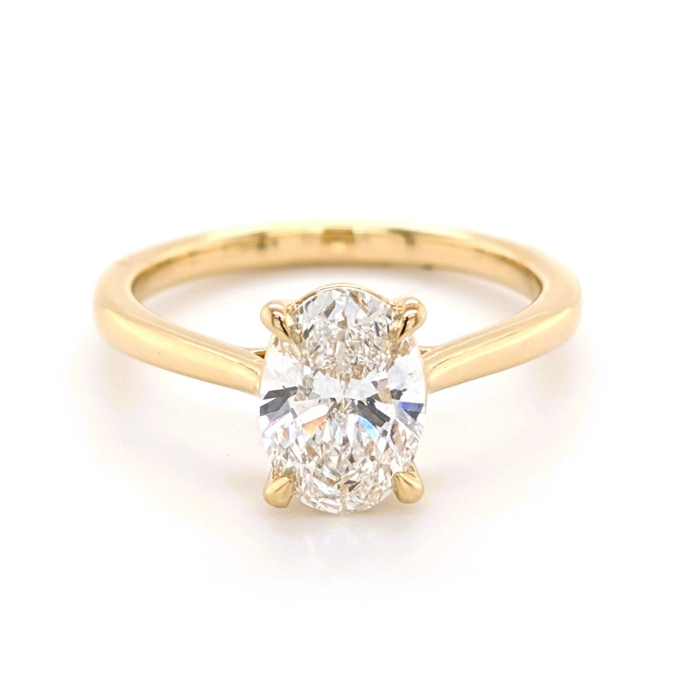18ct Yellow Gold 1.55ct Lab Grown Oval Diamond Solitaire Ring murray co jewellers belfast engagement rings
