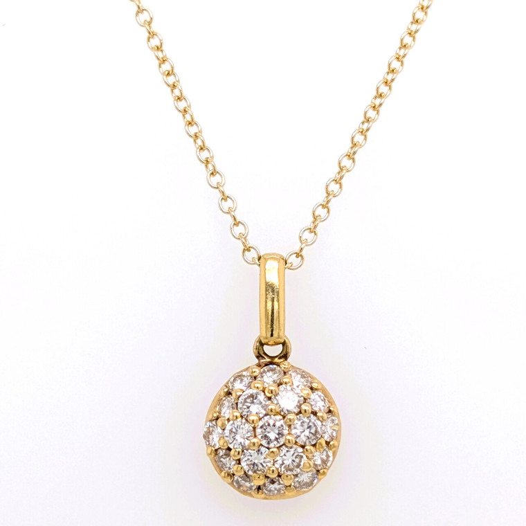 18ct Yellow Gold 0.72ct Diamond Round Cluster Pendant murray co jewellers belfast diamond pendants necklace jewellery
