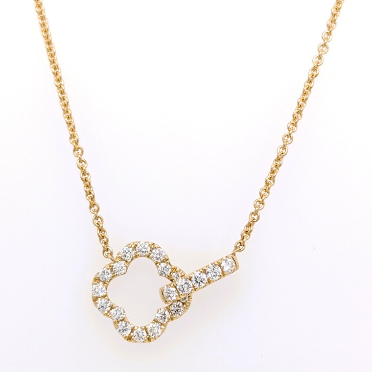 18ct Yellow Gold 0.41ct Diamond Clover Pendant murray co jewellers belfast diamond pendants necklace jewellery