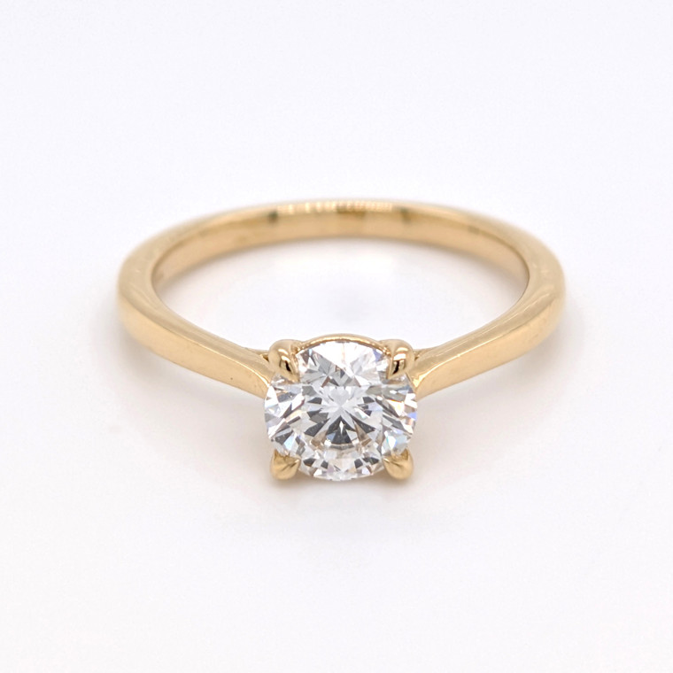 18ct Yellow Gold 1.06ct Lab Grown Round Brilliant Diamond Solitaire Ring murray co jewellers belfast