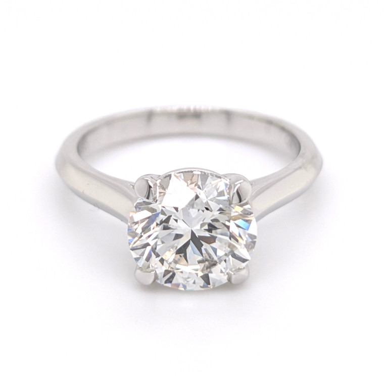 Platinum 3.01ct Lab Grown Round Brilliant Diamond Solitaire Ring murray co jewellers belfast