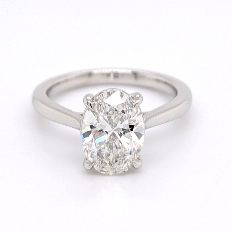 Platinum 2.05ct Lab Grown Oval Diamond Solitaire Ring murray co jewellers belfast