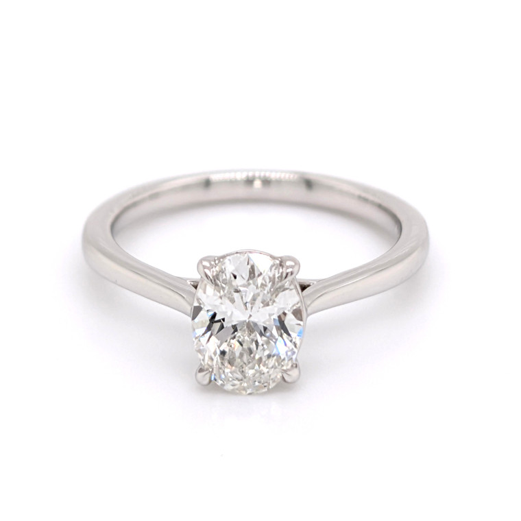 Platinum 1.05ct Lab Grown Oval Diamond Solitaire Ring murray co jewellers belfast