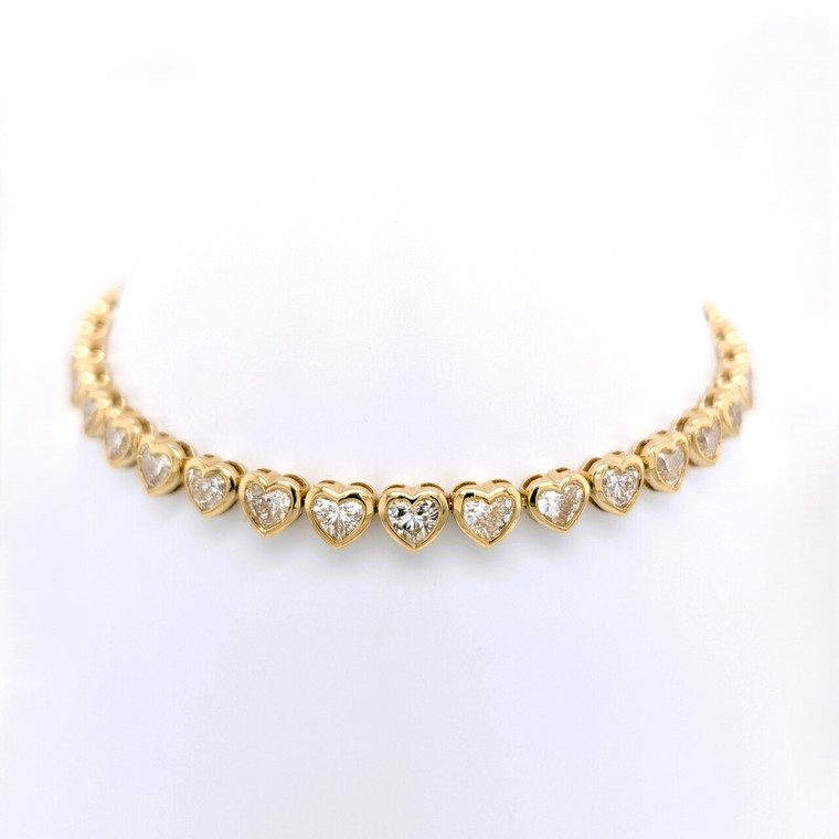 9ct Yellow Gold 5.00ct Lab Grown Rub Over Heart Diamond Bracelet murray co jewellers belfast