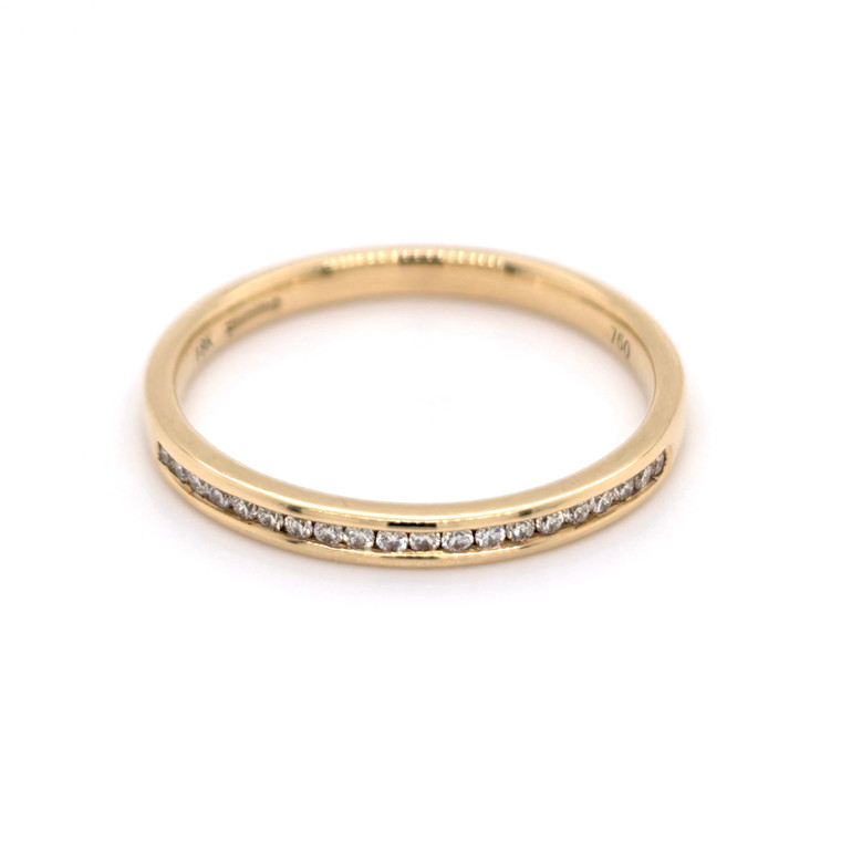 18ct Yellow Gold 0.10ct Diamond Channel Set Wedding Ring murray co jewellers belfast wedding rings eternity rings