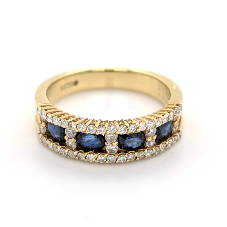 18ct Yellow Gold 1.22ct Sapphire & 0.59ct Diamond Eternity Ring murray co jewellers belfast