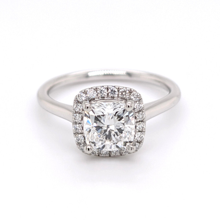 Platinum 1.51ct Lab Grown Cushion Diamond Cluster Ring murray co jewellers belfast engagement rings