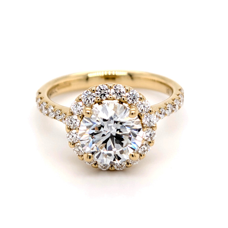 18ct Yellow Gold 2.60ct Lab Grown Round Brilliant Diamond Cluster Ring murray co jewellers belfast engagement ring