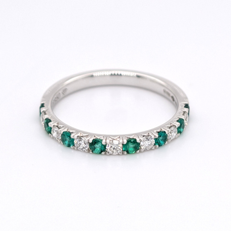 Platinum 0.28ct Emerald & 0.22ct Diamond Eternity Ring murray co jewellers belfast